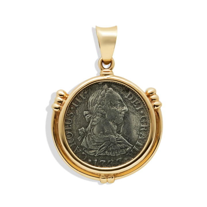 El Cazador, 14K Gold Pendant, Spanish Shipwreck Coin, ID13823