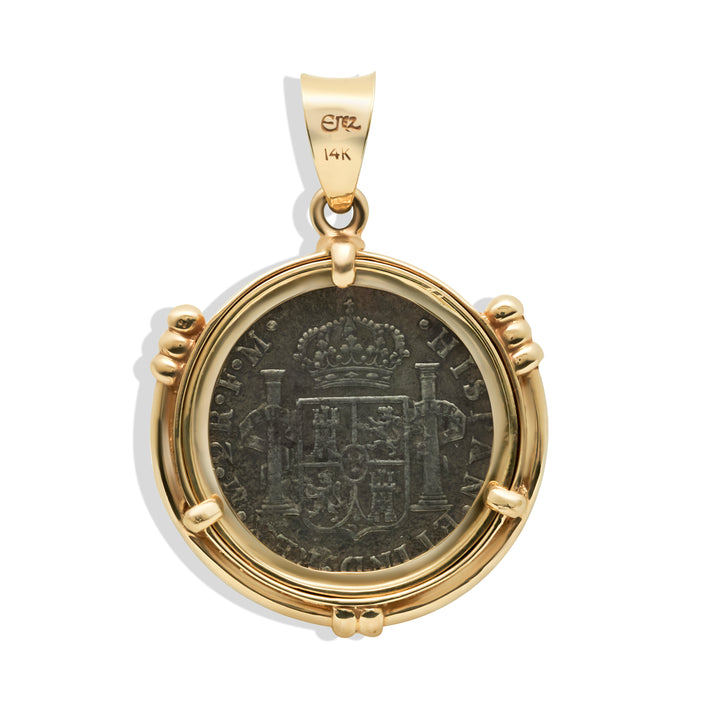 El Cazador, 14K Gold Pendant, Spanish Shipwreck Coin, ID13823
