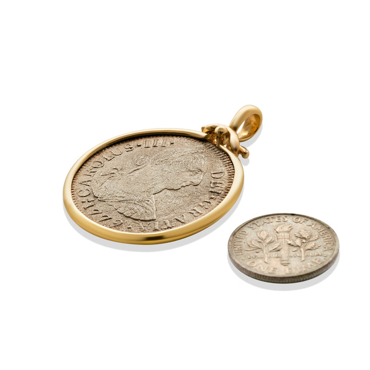 El Cazador, 14K Gold Pendant,  Spanish Shipwreck Coin, ID14421