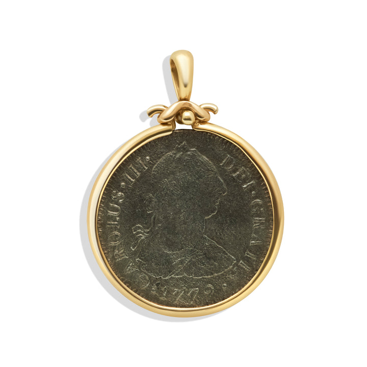 El Cazador, 14K Gold Pendant,  Spanish Shipwreck Coin, ID14421