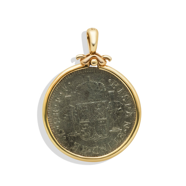 El Cazador, 14K Gold Pendant,  Spanish Shipwreck Coin, ID14421