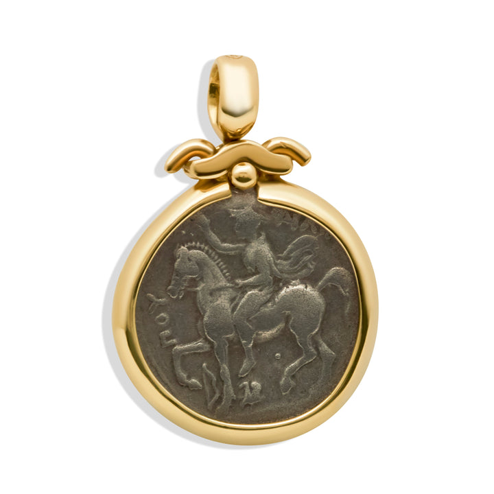 Philip II, 18K Gold Pendant, Ancient Greek Tetradrachm Coin, ID15308