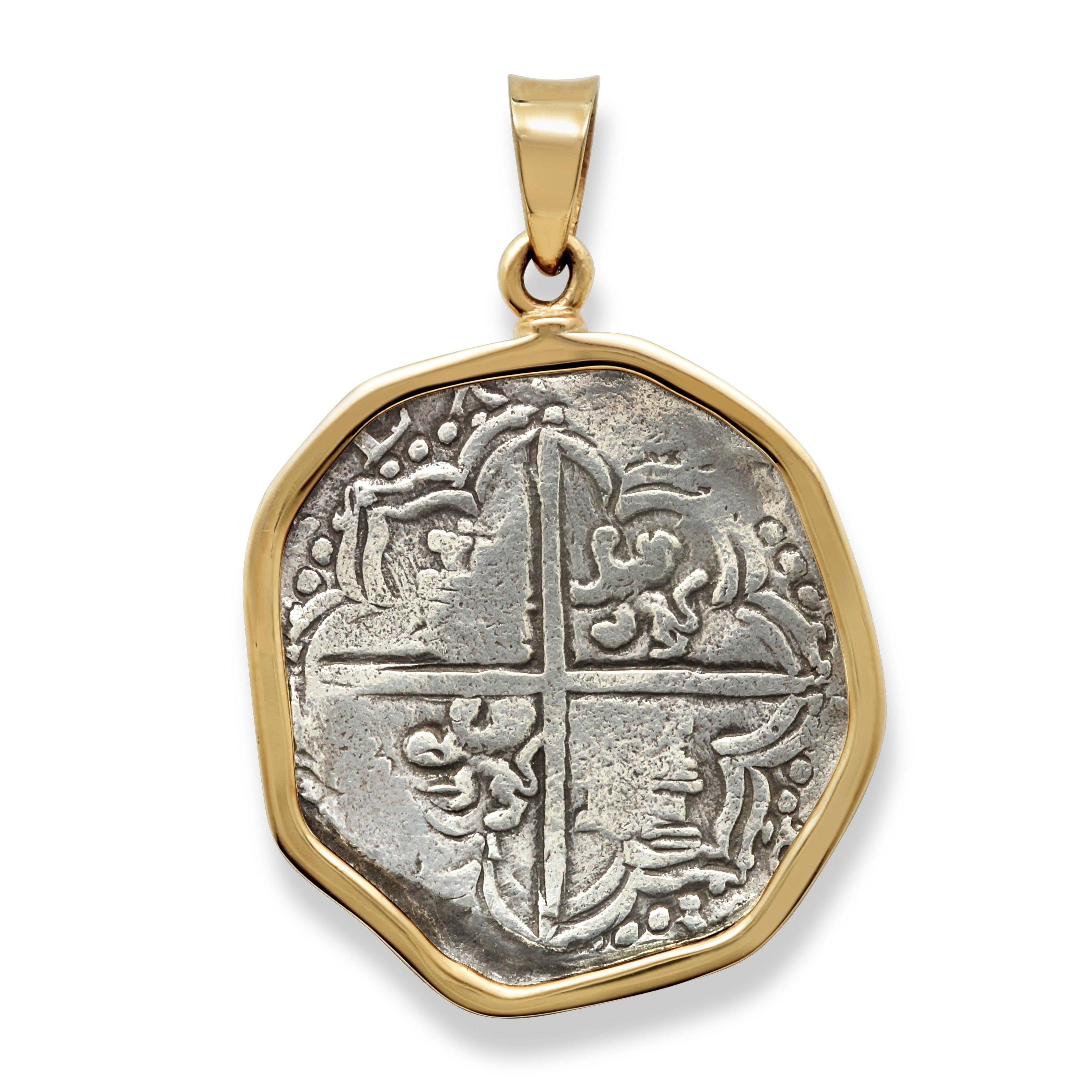 Atocha Shipwreck 8 Reales Coin, 14K Gold Pendant, ID15333 – Erez