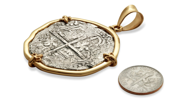 Atocha Shipwreck 8 Reales Coin, 18K Gold Pendant, ID15618