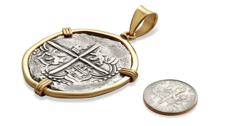 Atocha Shipwreck 8 Reales Coin, 14K Gold Pendant, ID15619