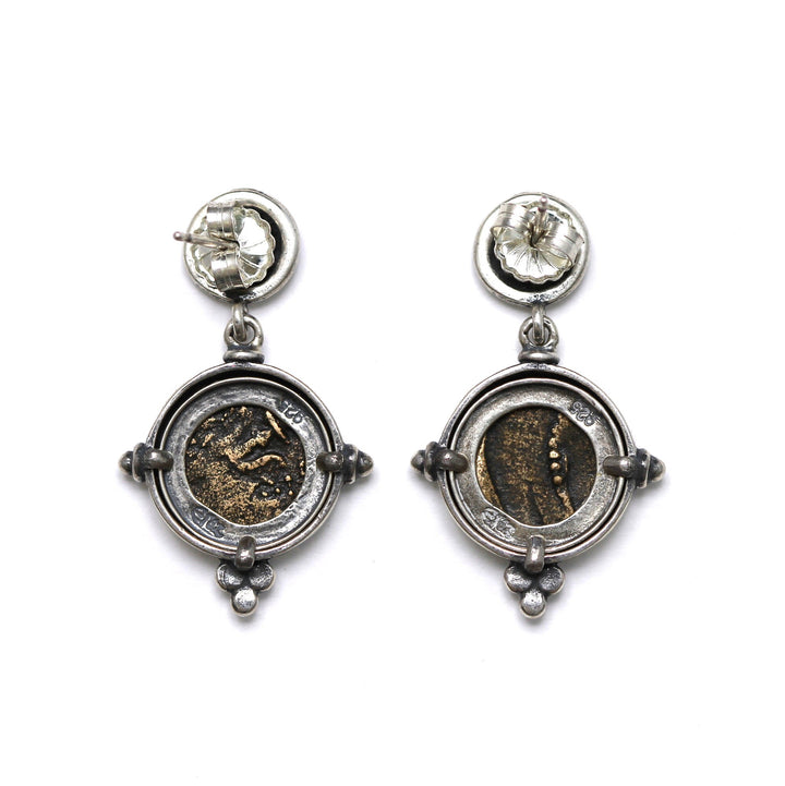 Silver Earrings, Widows Mite Coins, 6821