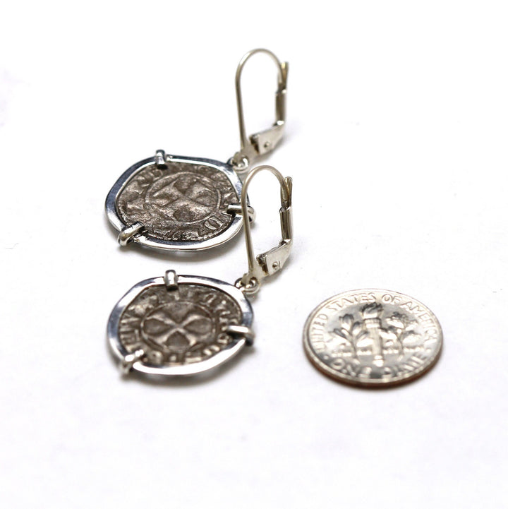 Sterling Silver Earrings, Tornesello Coins, 7176