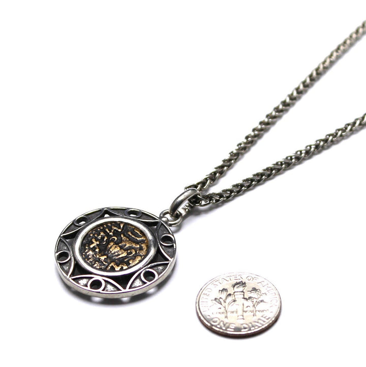 Sterling Silver Pendant, Jewish First Revolt, Ancient Prutah Coin, 7181