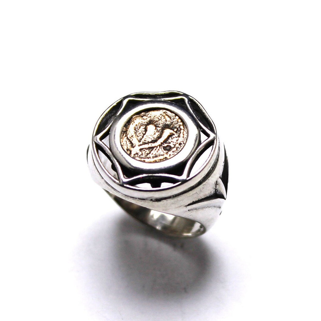 Sterling Silver Ring, Yehohanan Prutah Coin, 7210