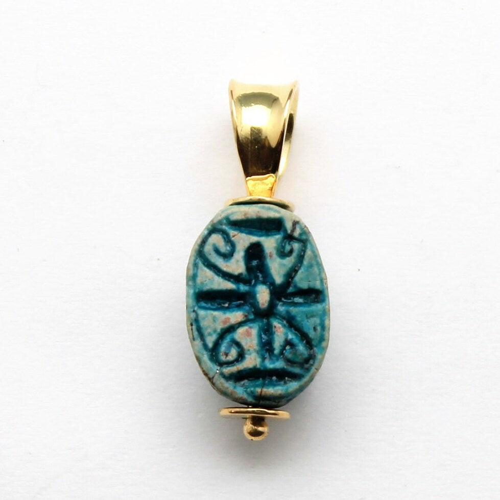 Colgante de escarabajo egipcio de oro de 18 quilates, artefacto genuin –  Erez Ancient Coin Jewelry, image size:979x980