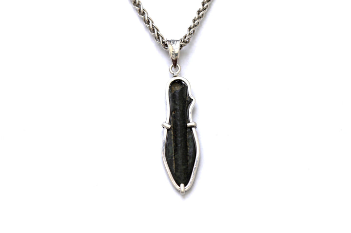 Silver Pendant, Ancient Roman Bronze Arrowhead, silver chain, Certificate 6474 - Erez Ancient Coin Jewelry