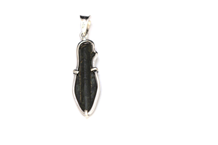 Silver Pendant, Ancient Roman Bronze Arrowhead, silver chain, Certificate 6474 - Erez Ancient Coin Jewelry