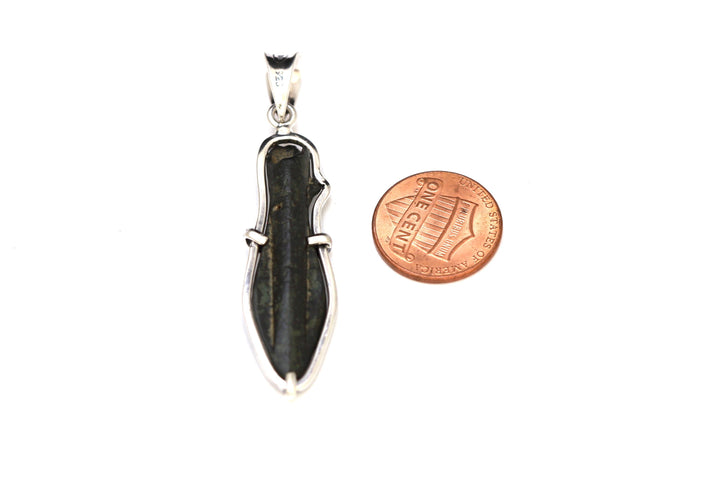 Silver Pendant, Ancient Roman Bronze Arrowhead, silver chain, Certificate 6474 - Erez Ancient Coin Jewelry