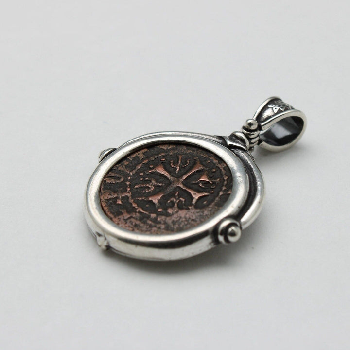 Crusaders Coin, Silver Pendant, Genuine Ancient Coin with Certificate 00205