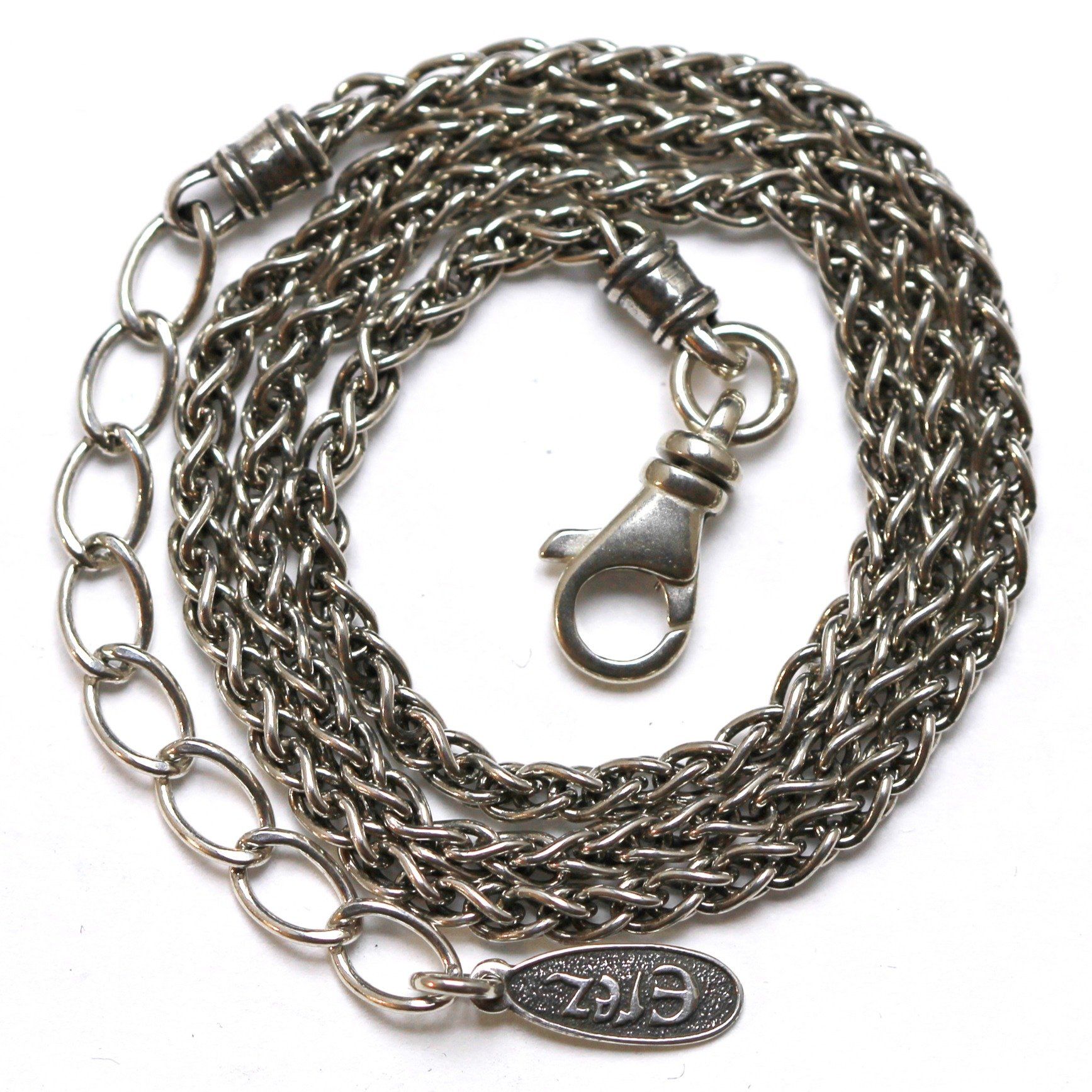 Silver Chain, Wheat, 3mm, 17" + 2" - Erez Ancient Coin Jewelry 