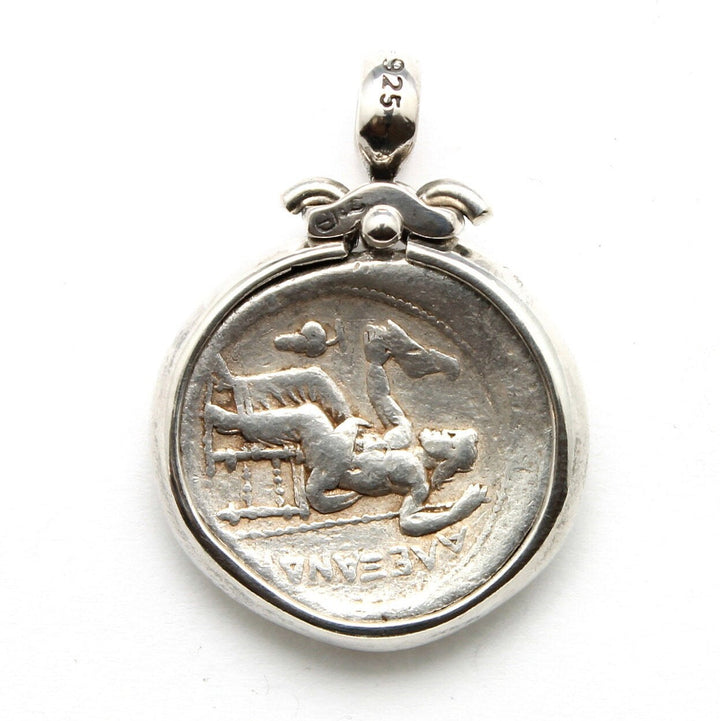 Sterling Silver Pendant, Alexander the Great, Kings of Macedon, Ancient Tetradrachm Coin, ID14028