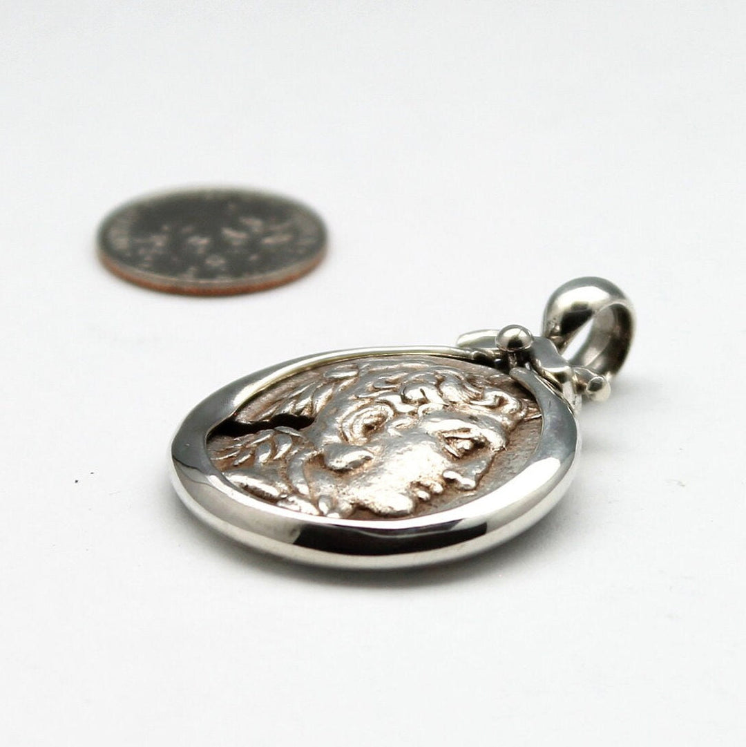 Sterling Silver Pendant, Philip III, Kings of Macedon, Ancient Tetradrachm Coin, ID14012