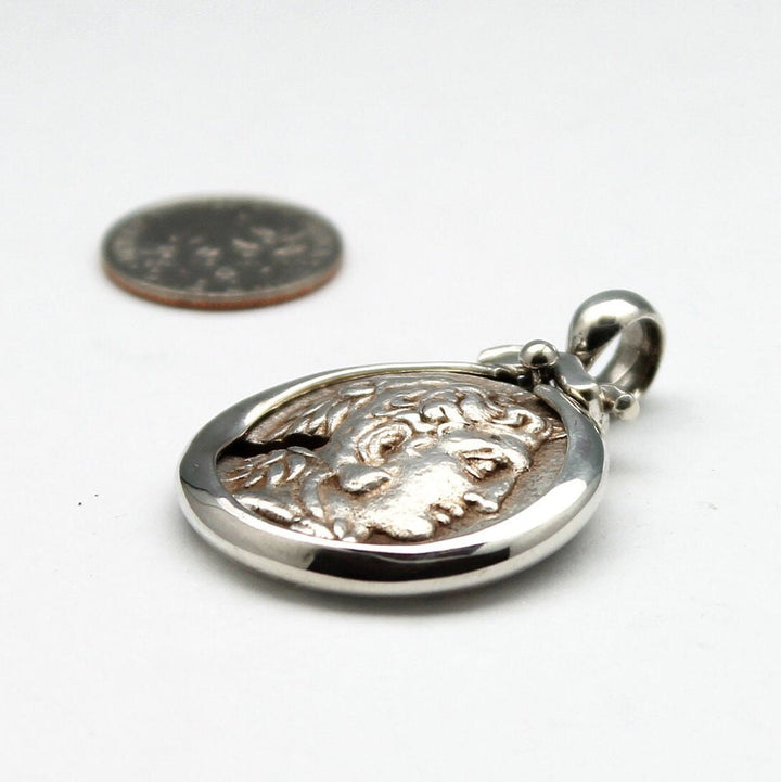 Sterling Silver Pendant, Philip III, Kings of Macedon, Ancient Tetradrachm Coin, ID14012