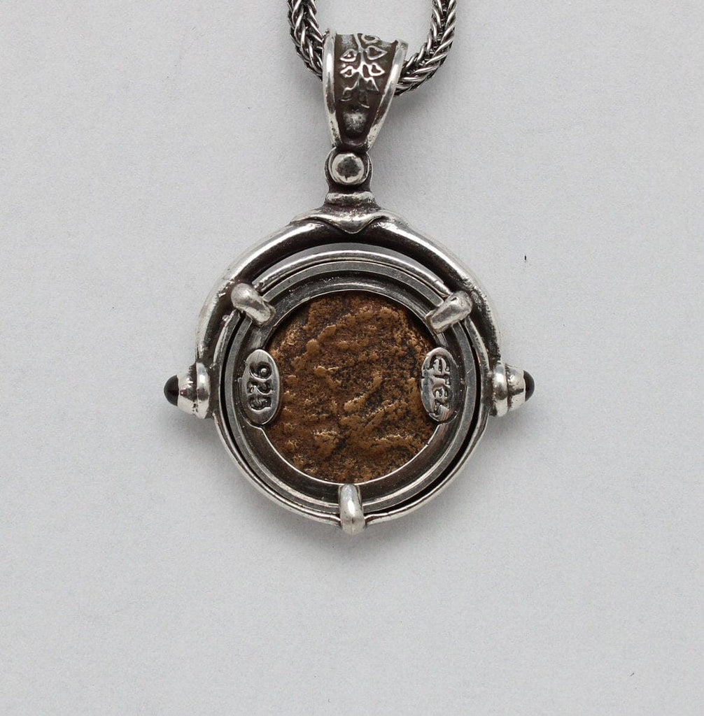Sterling Silver Pendant, Widows Mite, Ancient Prutah Coin, 00213