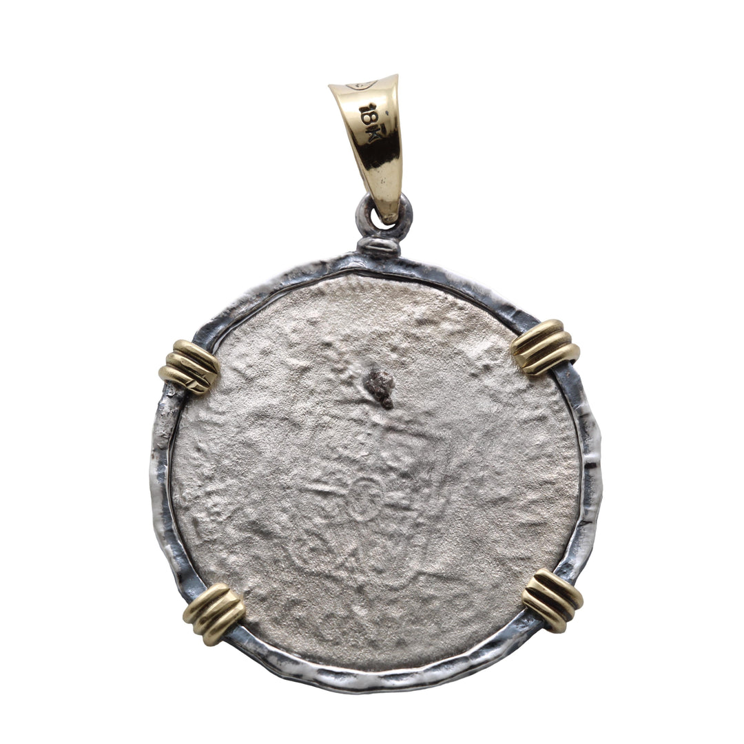 14K and Sterling Silver Pendant, El Cazador Spanish Shipwreck Coin EC30009