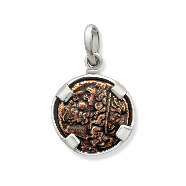 Trident/Poseidon, Silver Pendant, Hieron II Bronze Coin, 8000