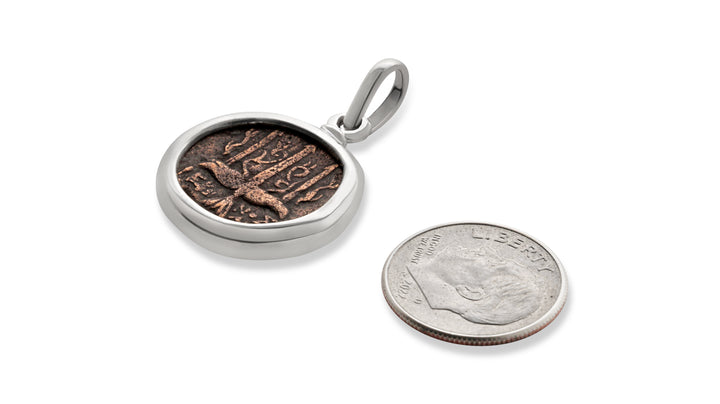 Trident/Poseidon, Silver Pendant, Hieron II Bronze Coin, 8006