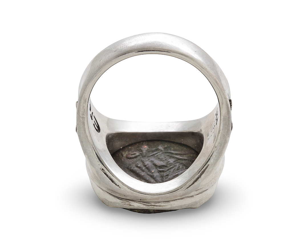 Amisos Dionysos, Sterling Silver Ring, Bronze Tetrachalkon, 8026
