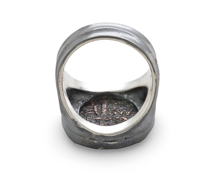 Ares Amisos, Sterling Silver Ring, Bronze Tetrachalkon, 8027