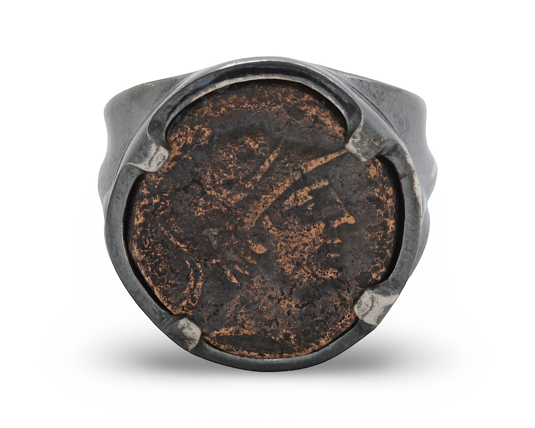 Ares Amisos, Sterling Silver Ring, Bronze Tetrachalkon, 8027