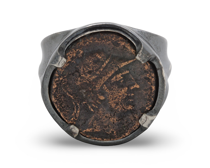 Ares Amisos, Sterling Silver Ring, Bronze Tetrachalkon, 8027