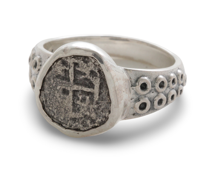 Spanish Half Real, Sterling Silver Ring, 8028