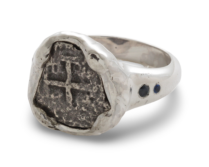 Spanish Half Real, Philip III, Sterling Silver Ring, 8029