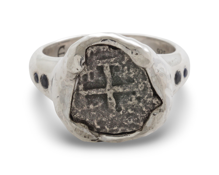 Spanish Half Real, Philip III, Sterling Silver Ring, 8029