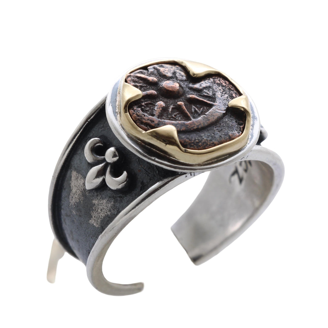 18K Gold/Sterling Silver Ring, Widows Mite Coin,  8135