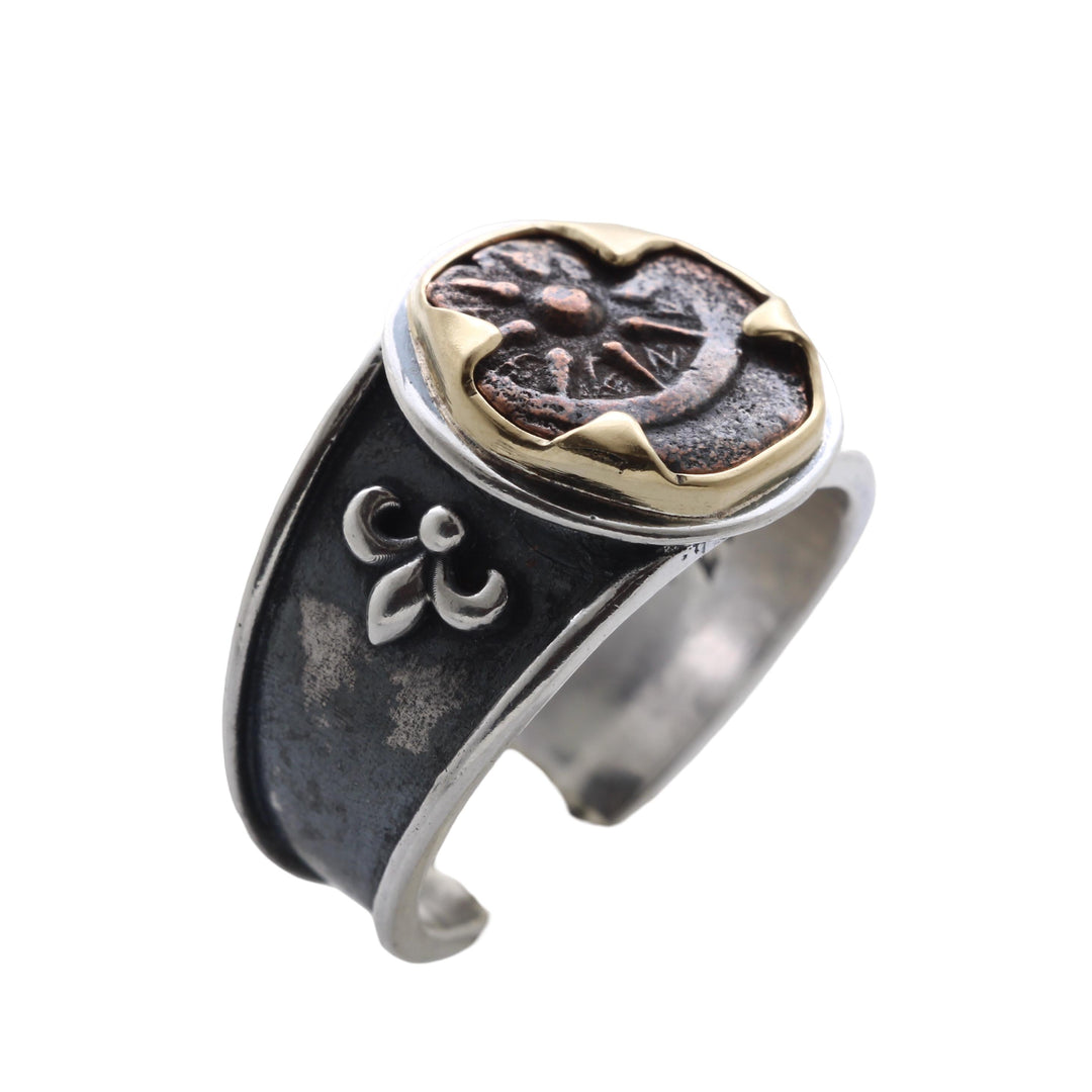 18K Gold/Sterling Silver Ring, Widows Mite Coin,  8135