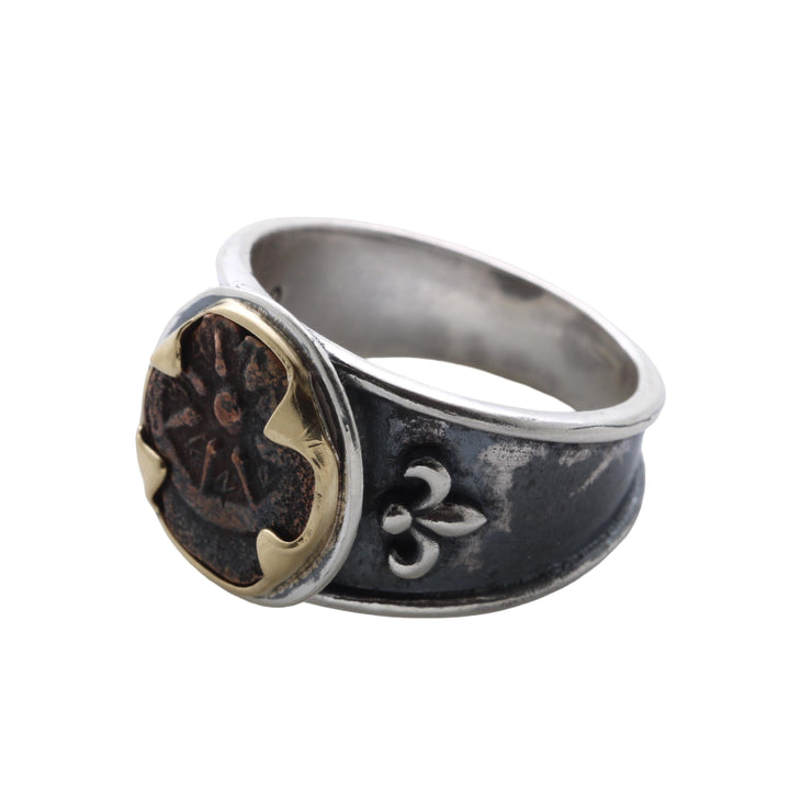 18K Gold/Sterling Silver Ring, Widows Mite Coin,  8135
