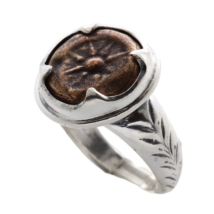Widows Mite Coin, Sterling Silver Ring, 8136