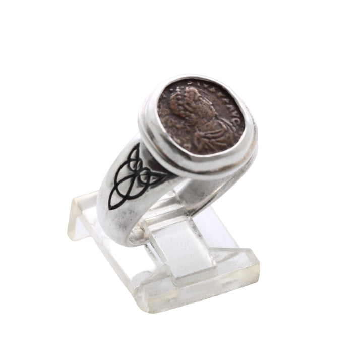 Constantine I (The Great), Silver Ring, Roman Bronze Coin, 8138