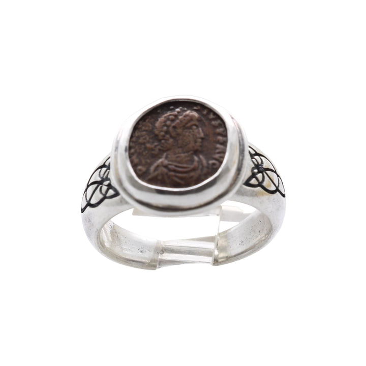 Constantine I (The Great), Silver Ring, Roman Bronze Coin, 8138