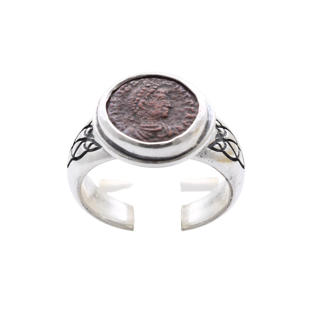 Constantine I (The Great), Silver Ring, Roman Bronze Coin, 8138