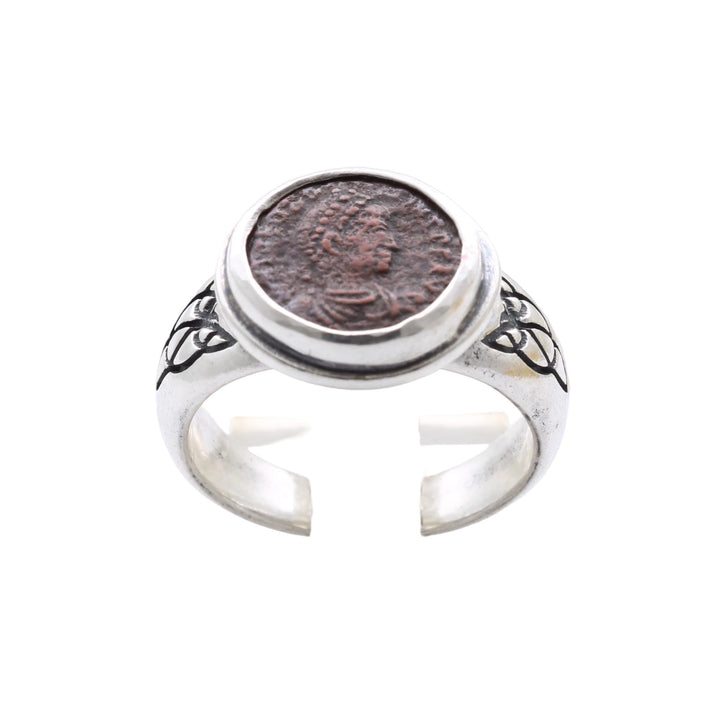 Constantine I (The Great), Silver Ring, Roman Bronze Coin, 8138