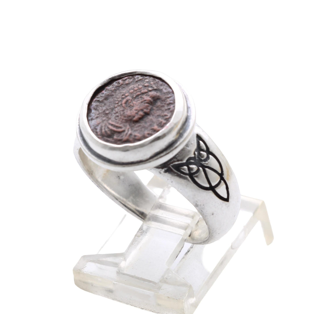 Constantine I (The Great), Silver Ring, Roman Bronze Coin, 8138