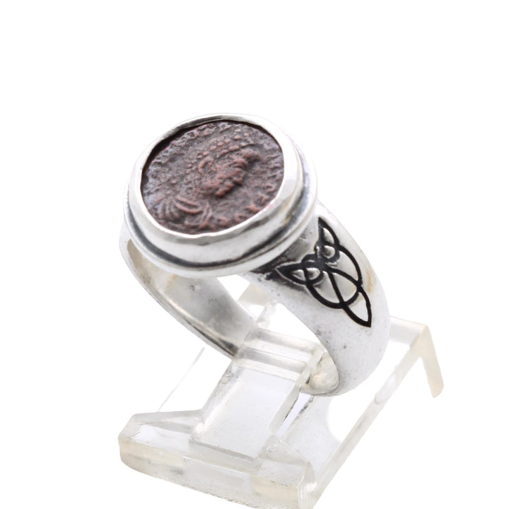 Constantine I (The Great), Silver Ring, Roman Bronze Coin, 8138