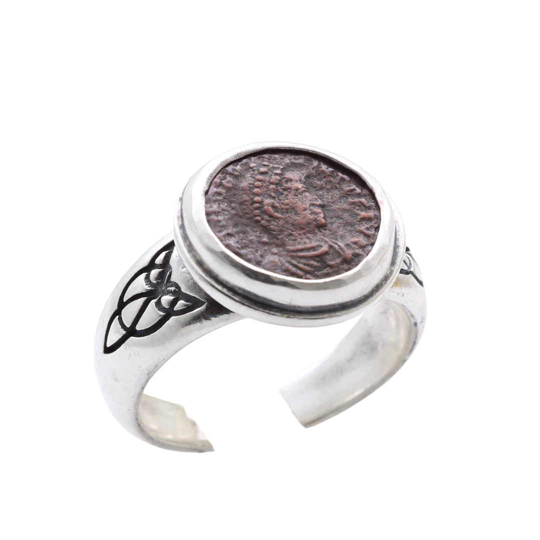 Constantine I (The Great), Silver Ring, Roman Bronze Coin, 8138