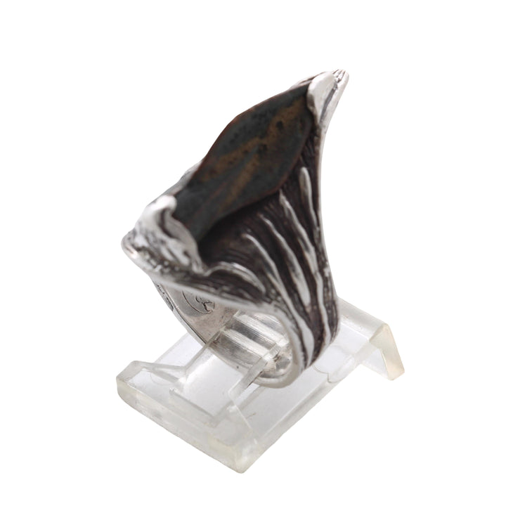 Bronze Arrowhead, Luristan, Sterling Silver Ring, 8140