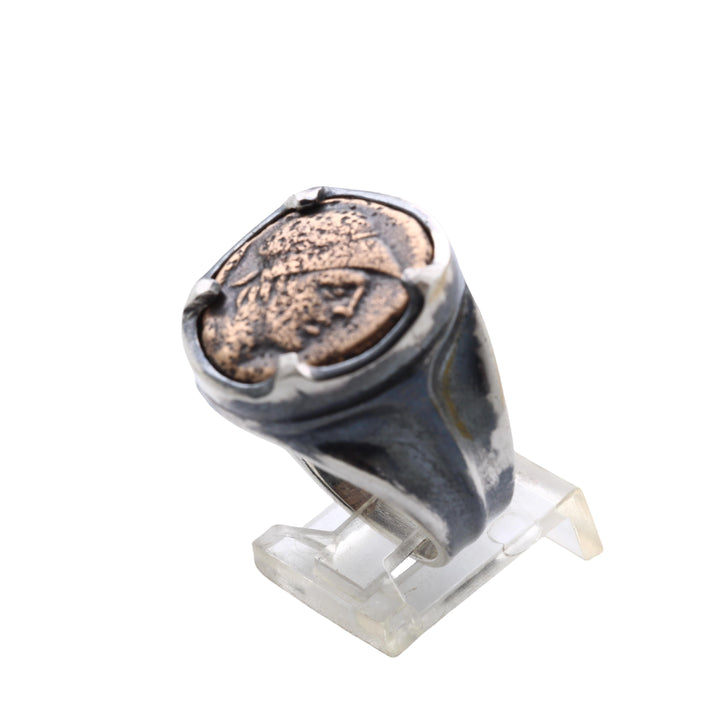 Ares Amisos, Sterling Silver Ring, Bronze Tetrachalkon, 8141