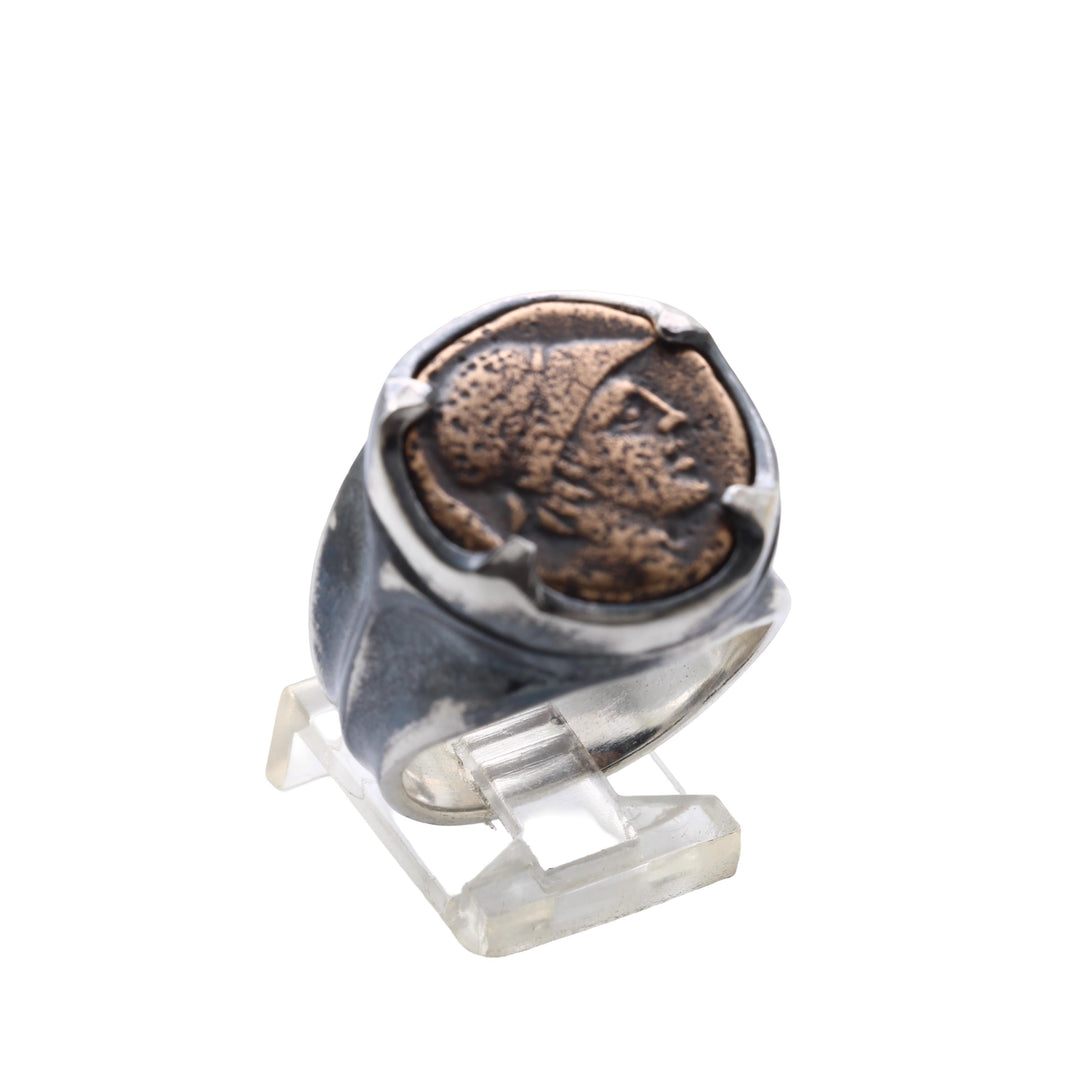 Ares Amisos, Sterling Silver Ring, Bronze Tetrachalkon, 8141
