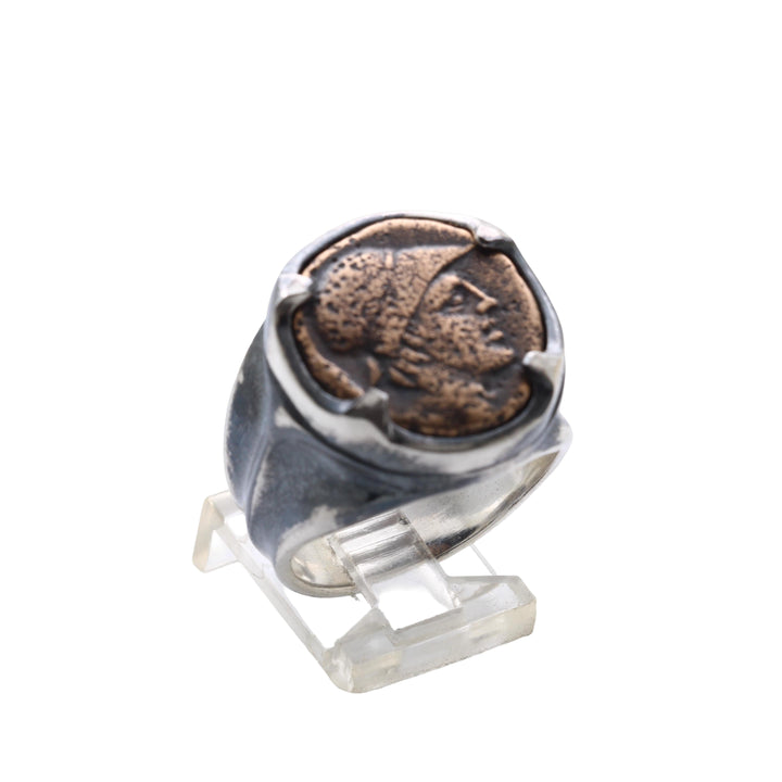 Ares Amisos, Sterling Silver Ring, Bronze Tetrachalkon, 8141