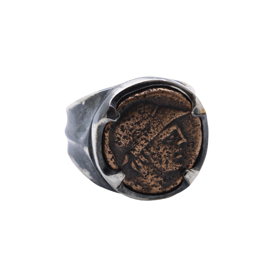 Ares Amisos, Sterling Silver Ring, Bronze Tetrachalkon, 8141