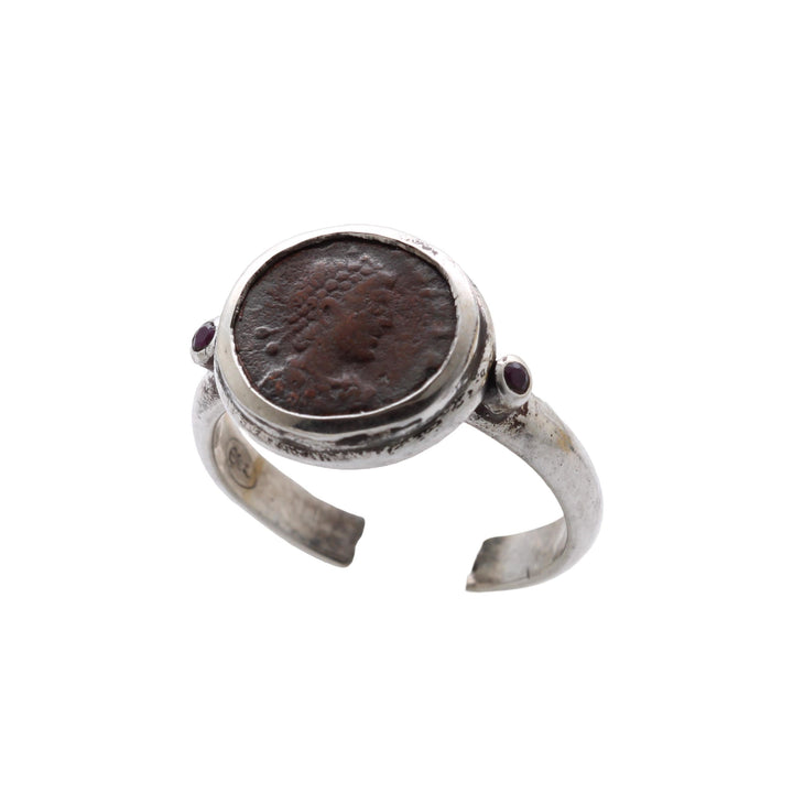 Constantine I (The Great), Silver Ring, Roman Bronze Coin, 8142